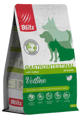 Blitz Vetline Gastrointestinal сухой полнорационный диетический корм для собак при расстройствах пищеварения Blitz Vetline Gastrointestinal сухой полнорационный диетический корм для собак при расстройствах пищеварения
